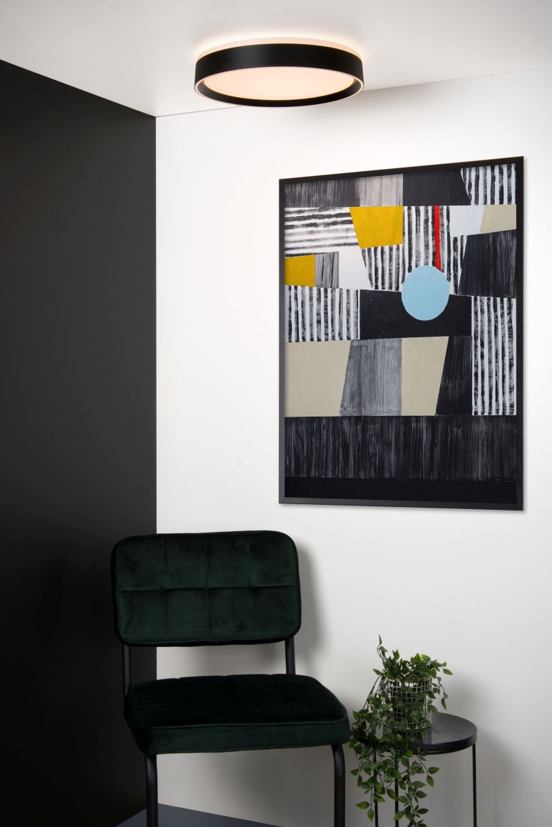 Lucide NURIA - Zapustené stropné svietidlo - Ø 40 cm - LED Rozm. - 1x24W 2700K - 3 StepDim - Čierny